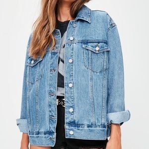 Misguided oversized blue denim jacket
